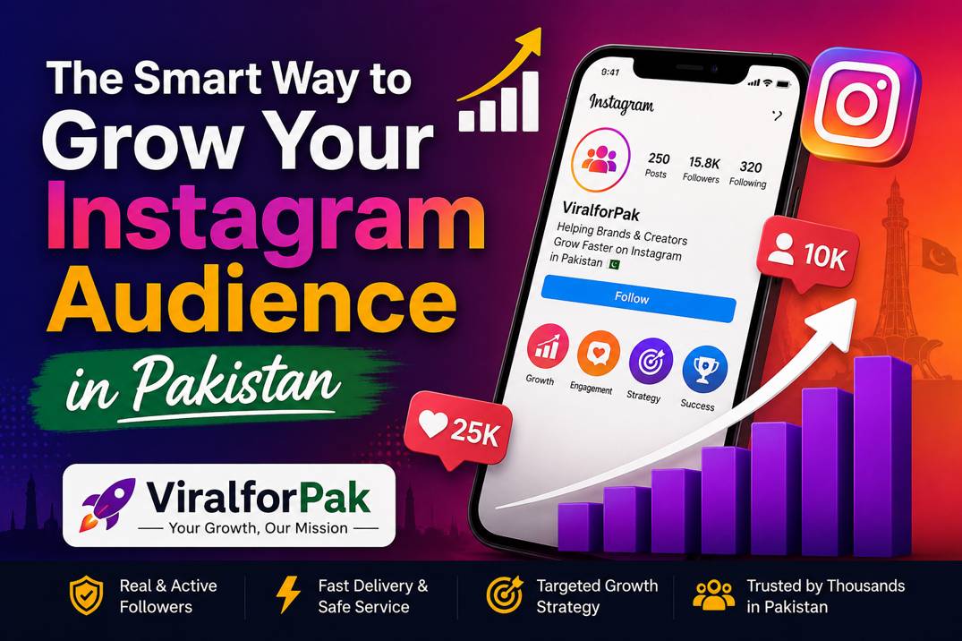 he Smart Way to Grow Your Instagram Audience in Pakistan with ViralforPak, featuring Instagram growth strategies, analytics, real followers, and engagement tips for businesses and creators.